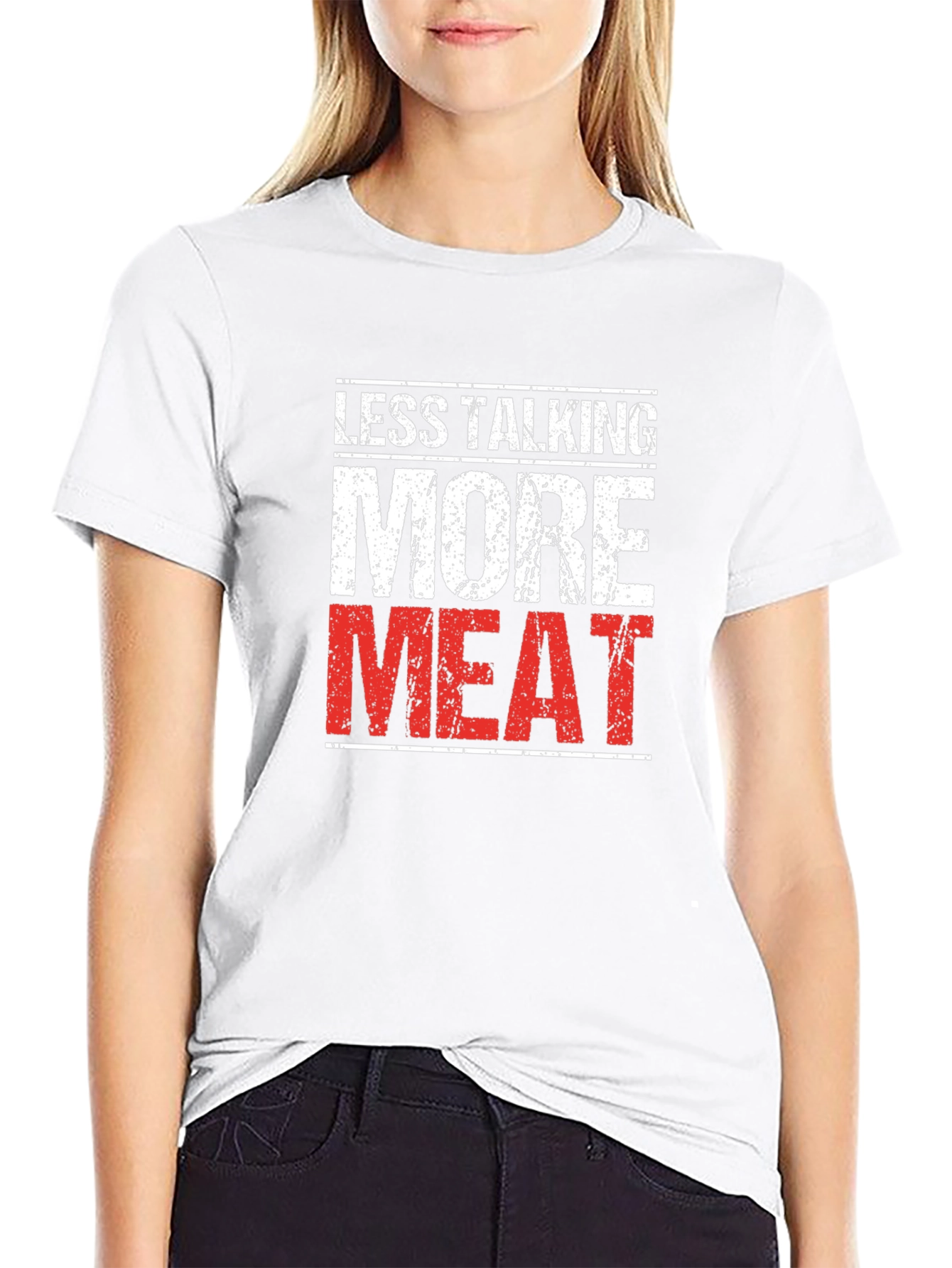 Less Talking More Meat Black T-Shirt