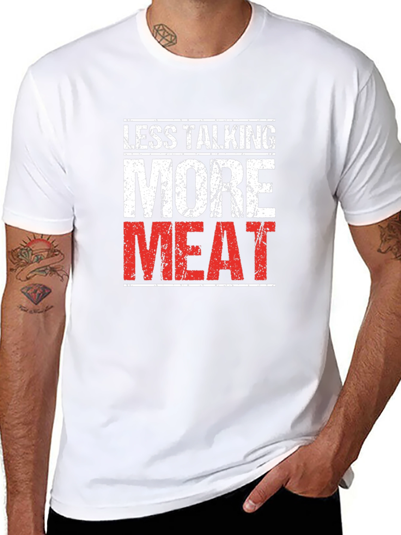 Less Talking More Meat Black T-Shirt