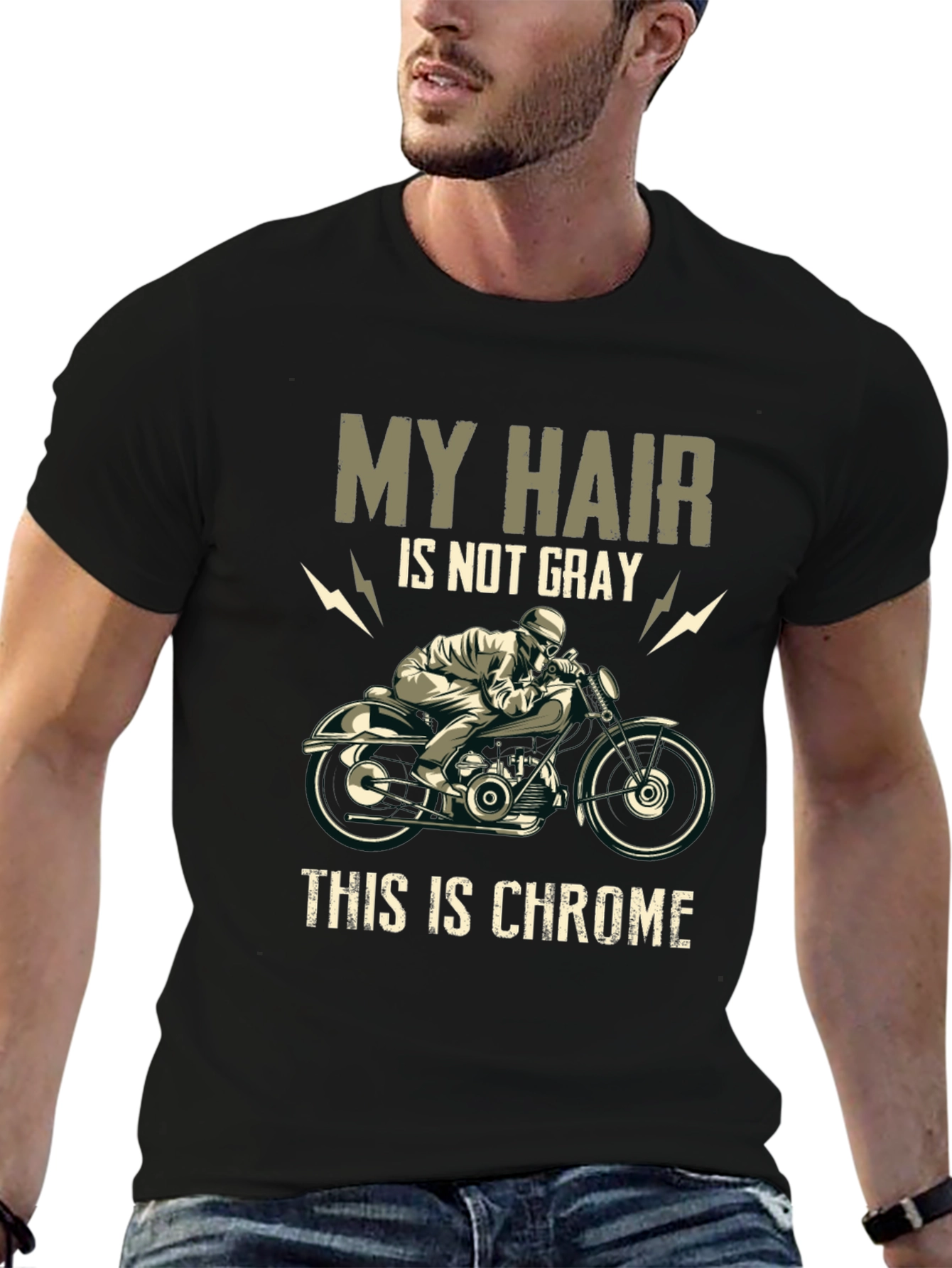 My Hair is Not Gray Chrome Motorcycle T-Shirt