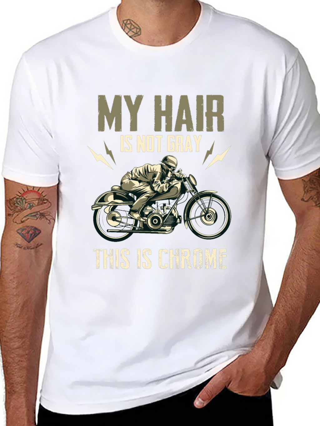 My Hair is Not Gray Chrome Motorcycle T-Shirt
