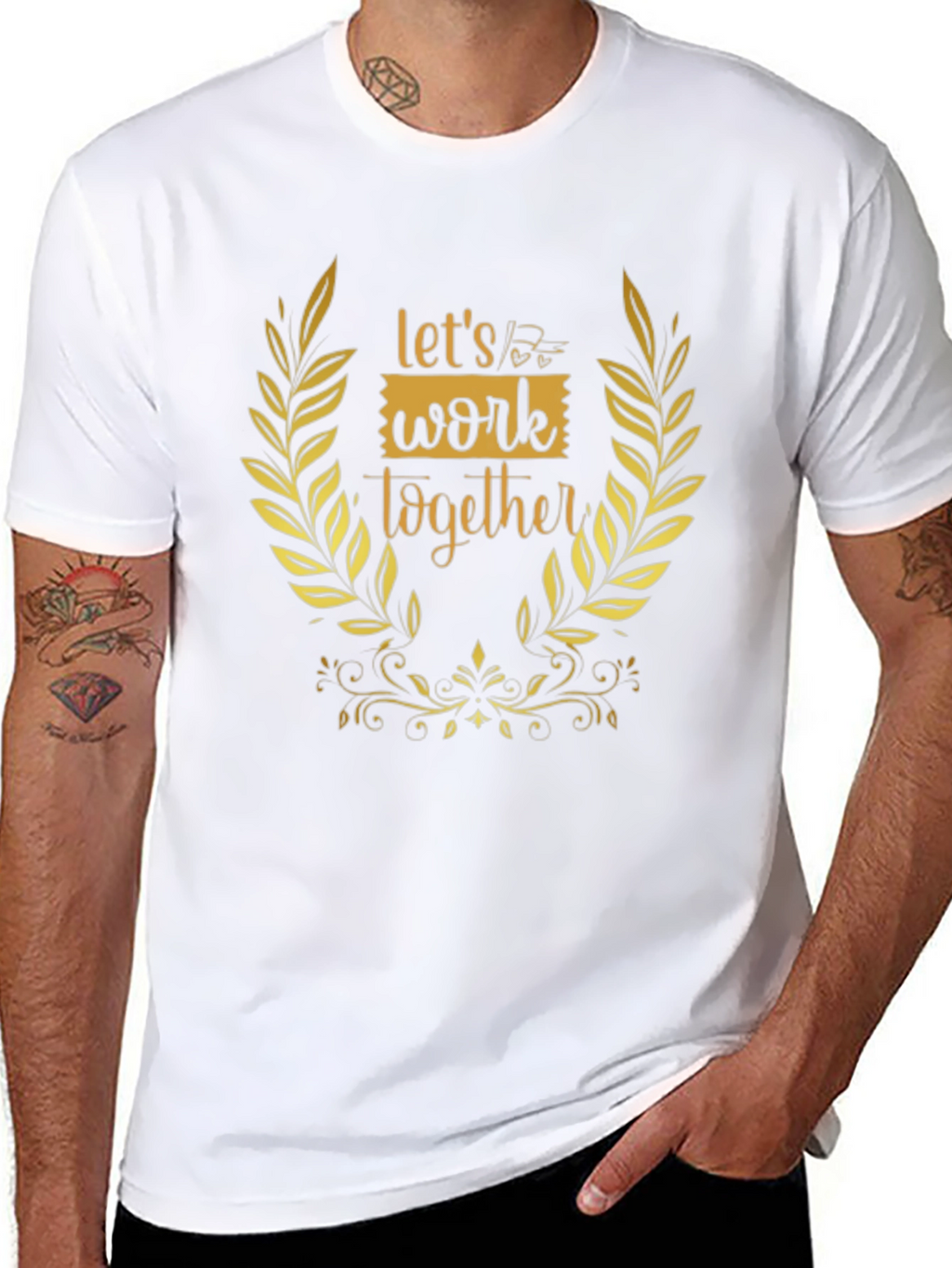 Lets Work Together Graphic Tee - Black
