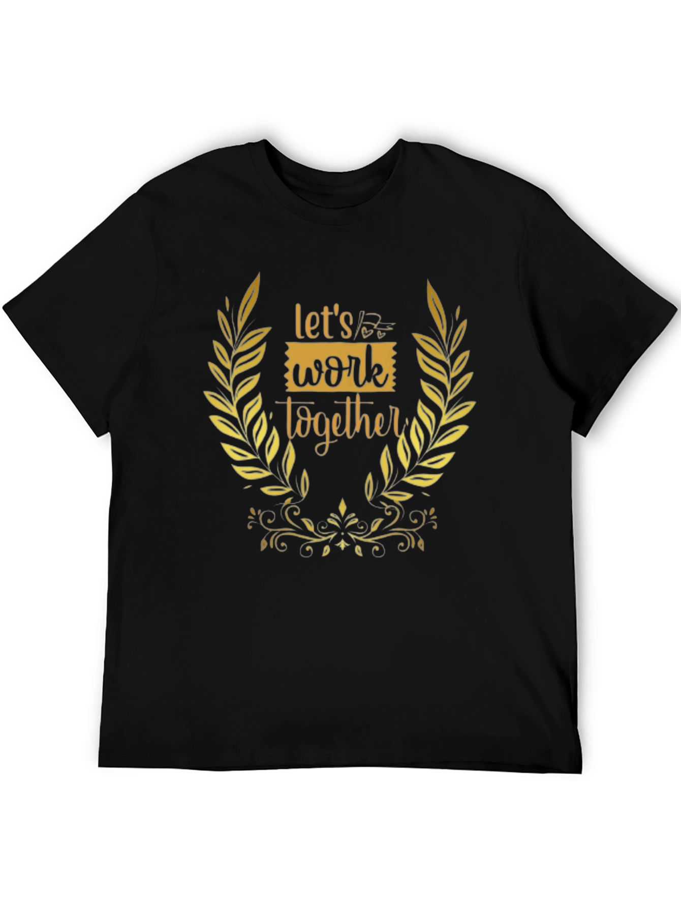 Lets Work Together Graphic Tee - Black