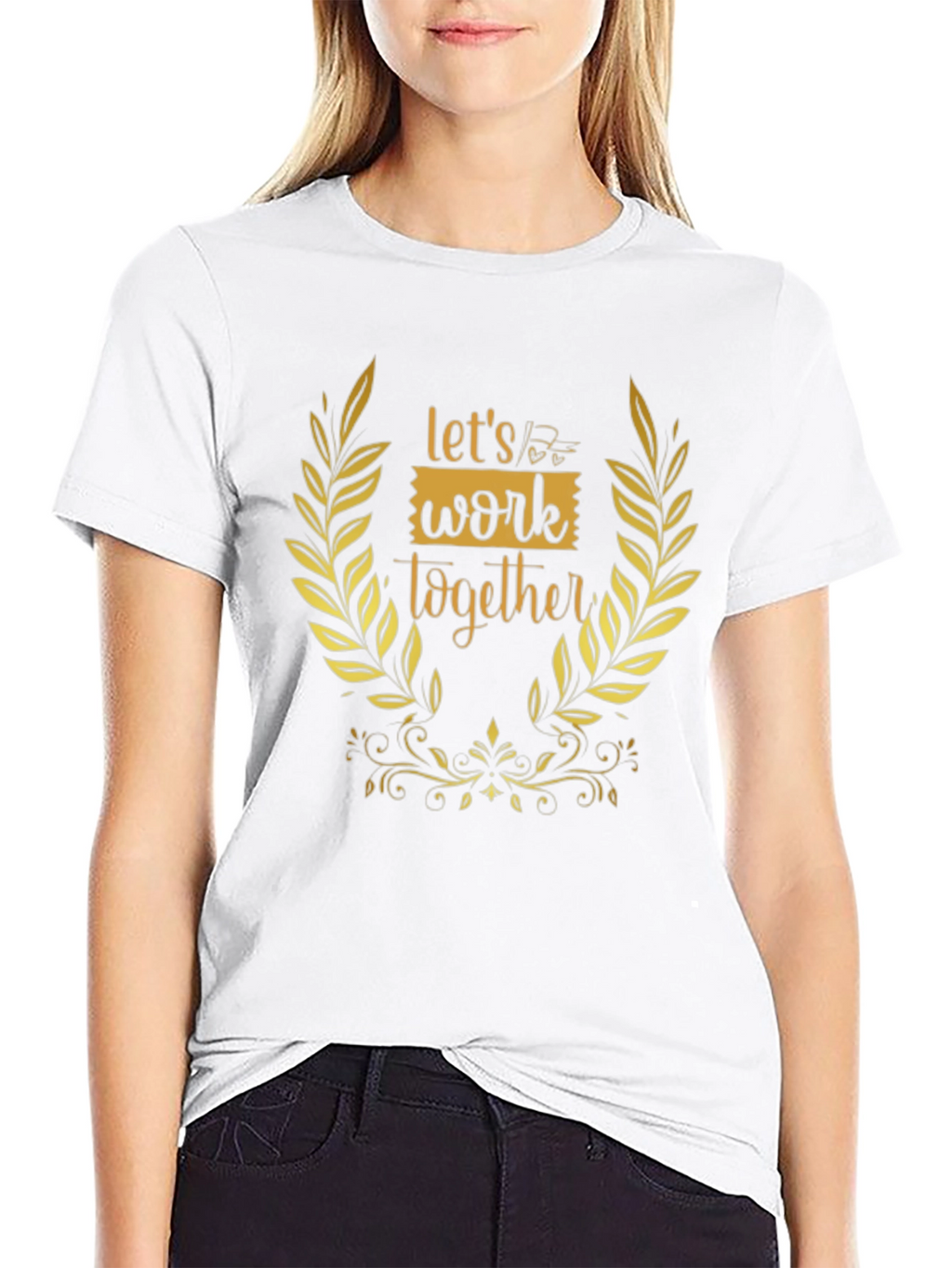 Lets Work Together Graphic Tee - Black