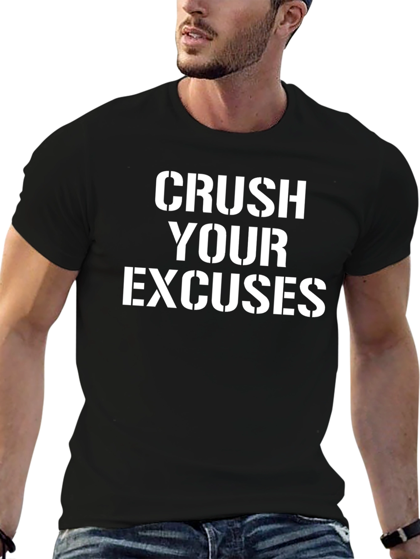 Crush Your Excuses Black Graphic Tee