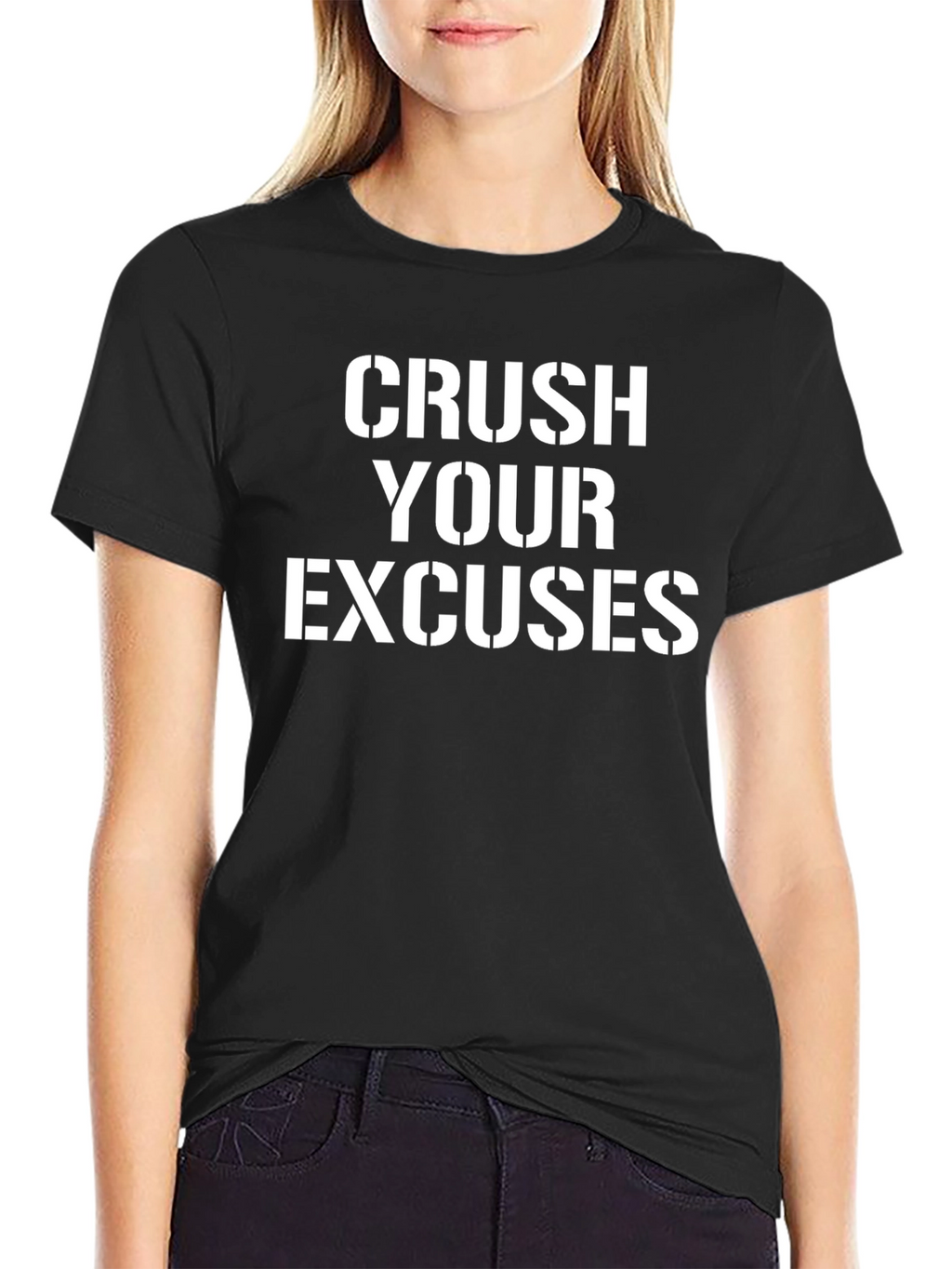 Crush Your Excuses Black Graphic Tee