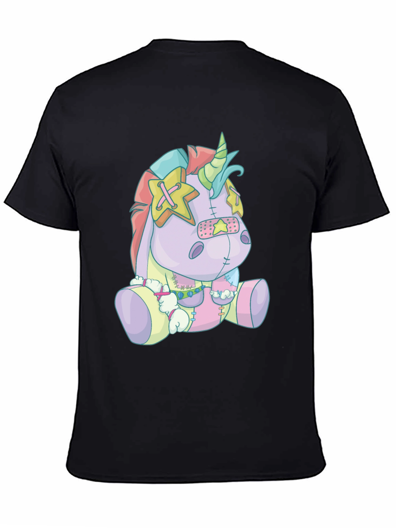 Unicorn Plush Graphic Tee - Mens Black T-Shirt
