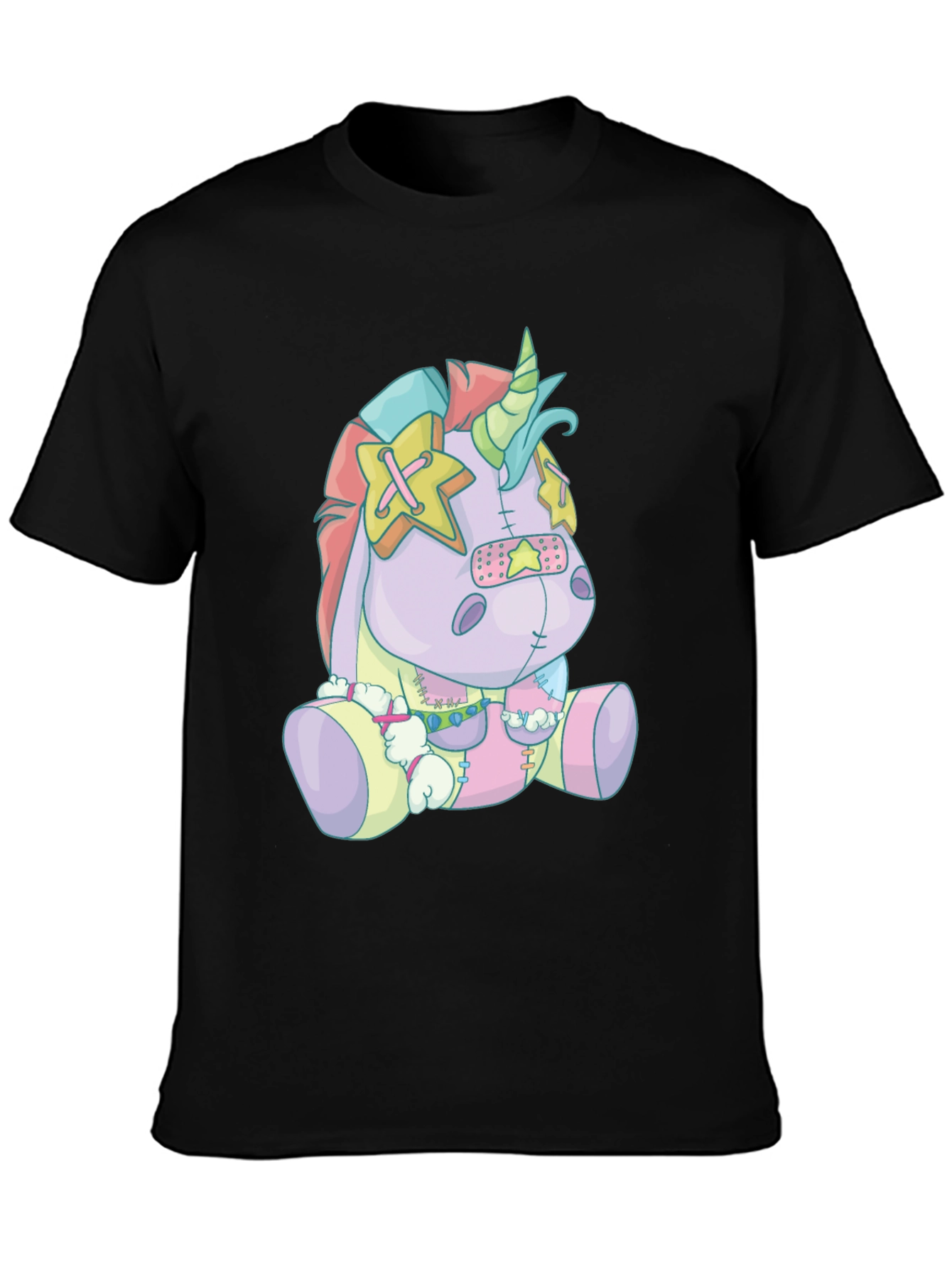 Unicorn Plush Graphic Tee - Mens Black T-Shirt