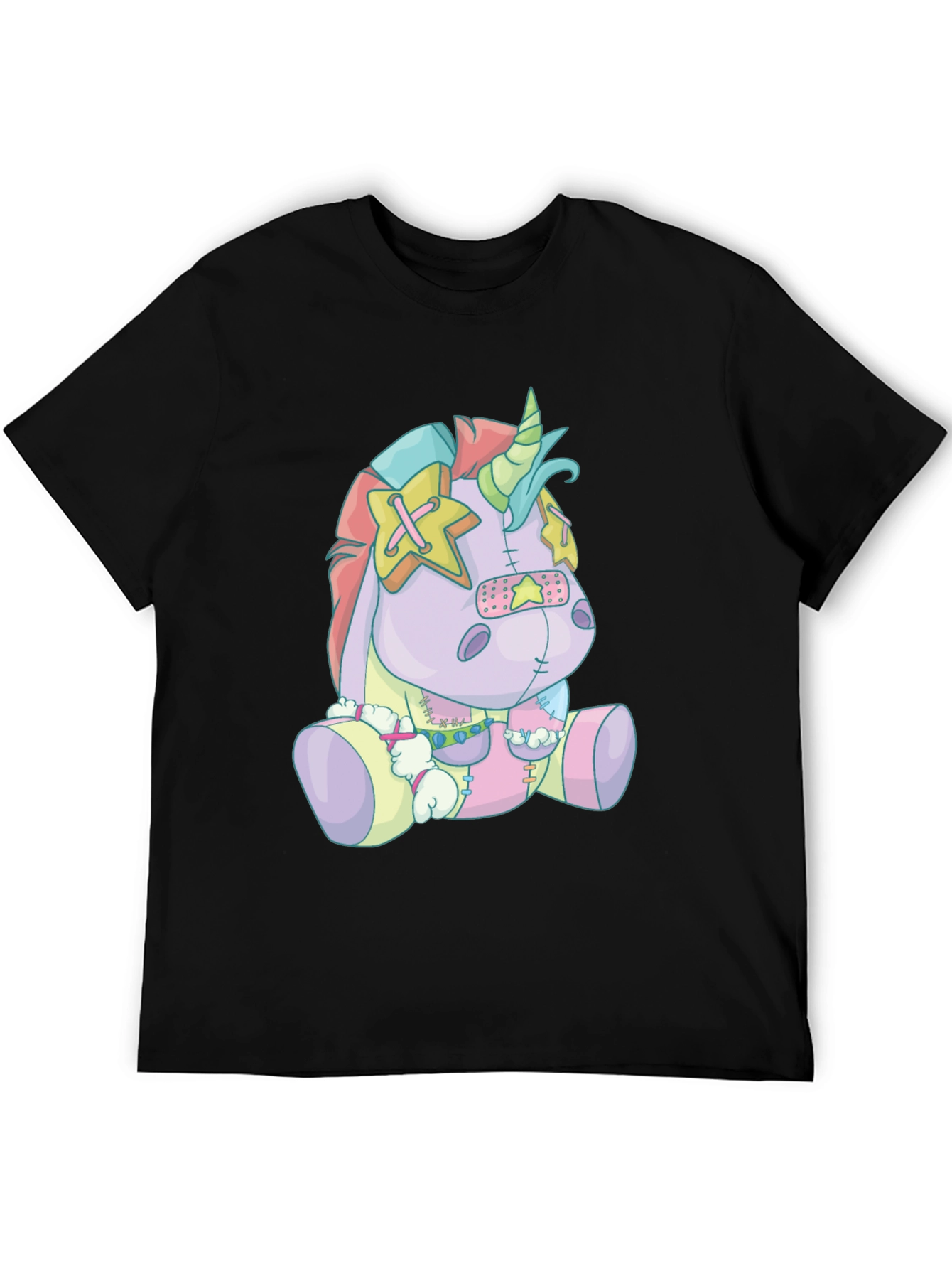 Unicorn Plush Graphic Tee - Mens Black T-Shirt