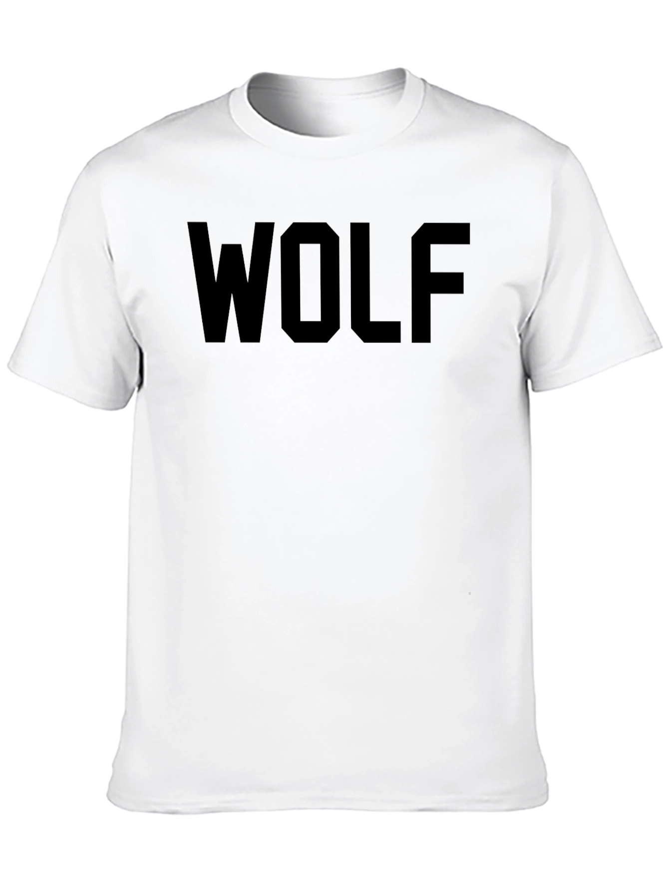 Mens Black WOLF Graphic Crew Neck T-Shirt