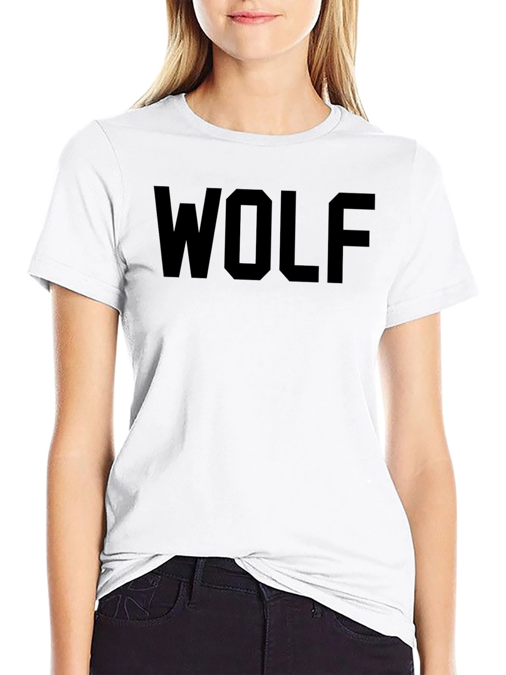 Mens Black WOLF Graphic Crew Neck T-Shirt