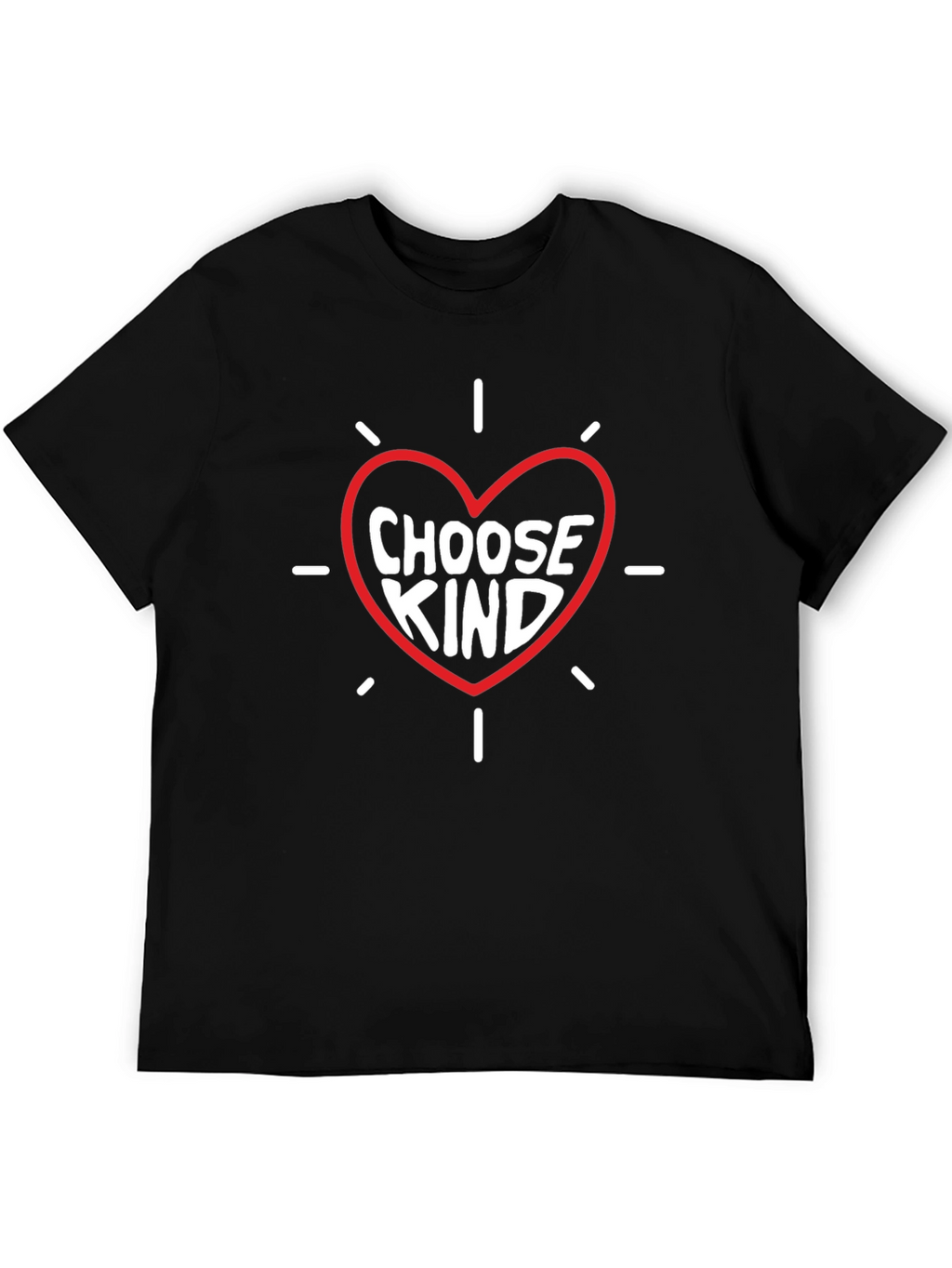 Choose Kind Heart Graphic Tee - Black Cotton Blend