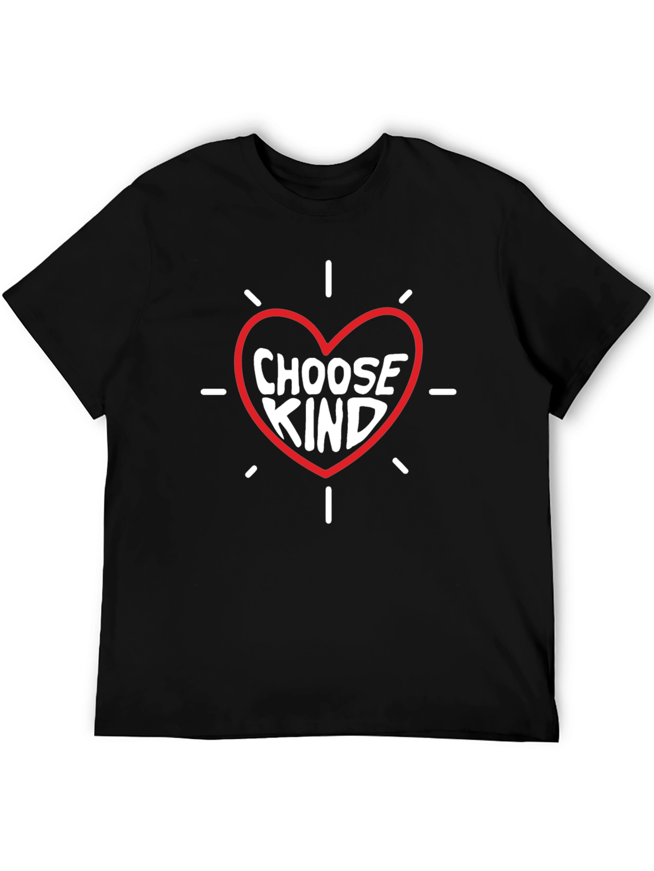 Choose Kind Heart Graphic Tee - Black Cotton Blend
