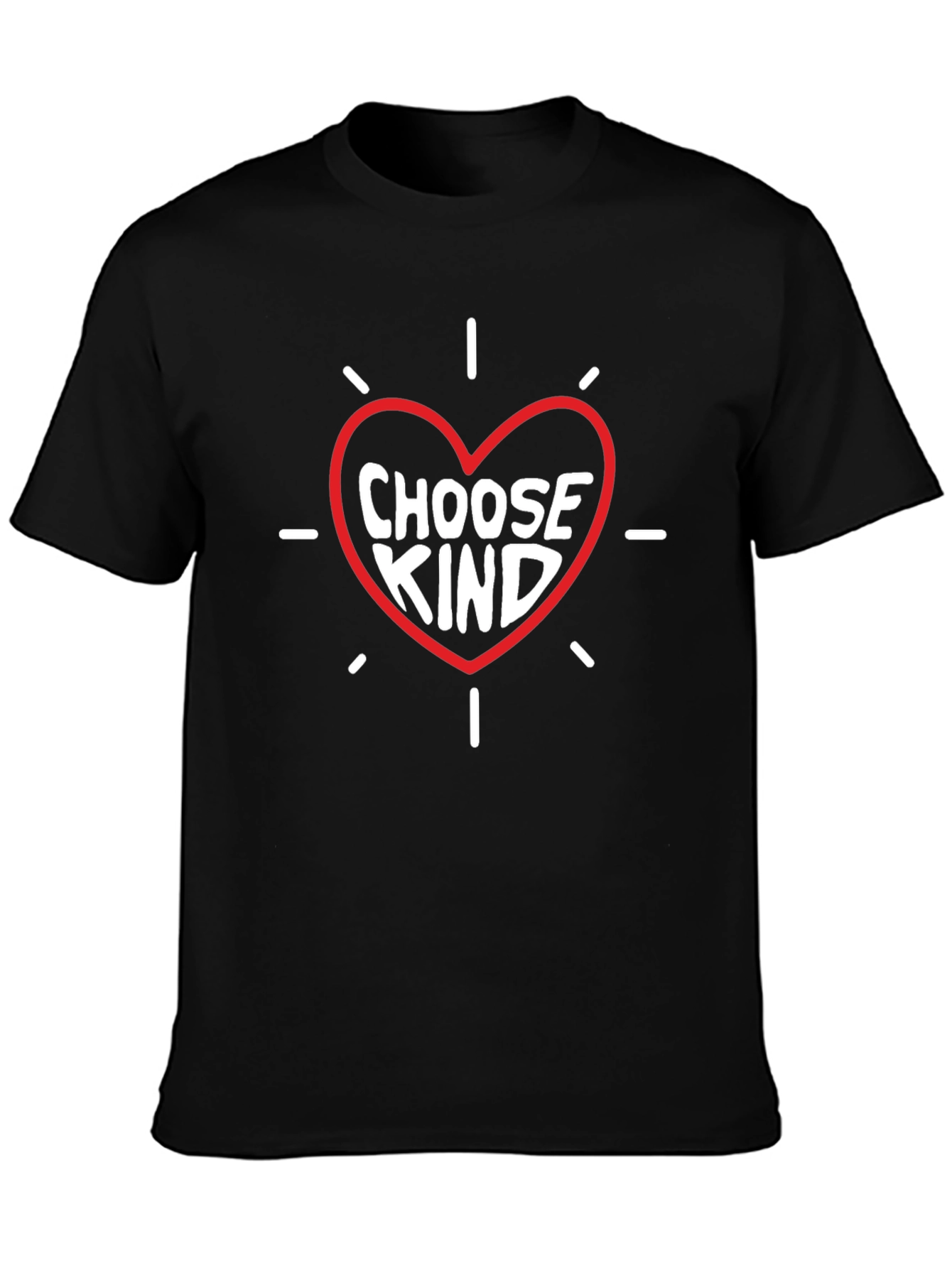 Choose Kind Heart Graphic Tee - Black Cotton Blend