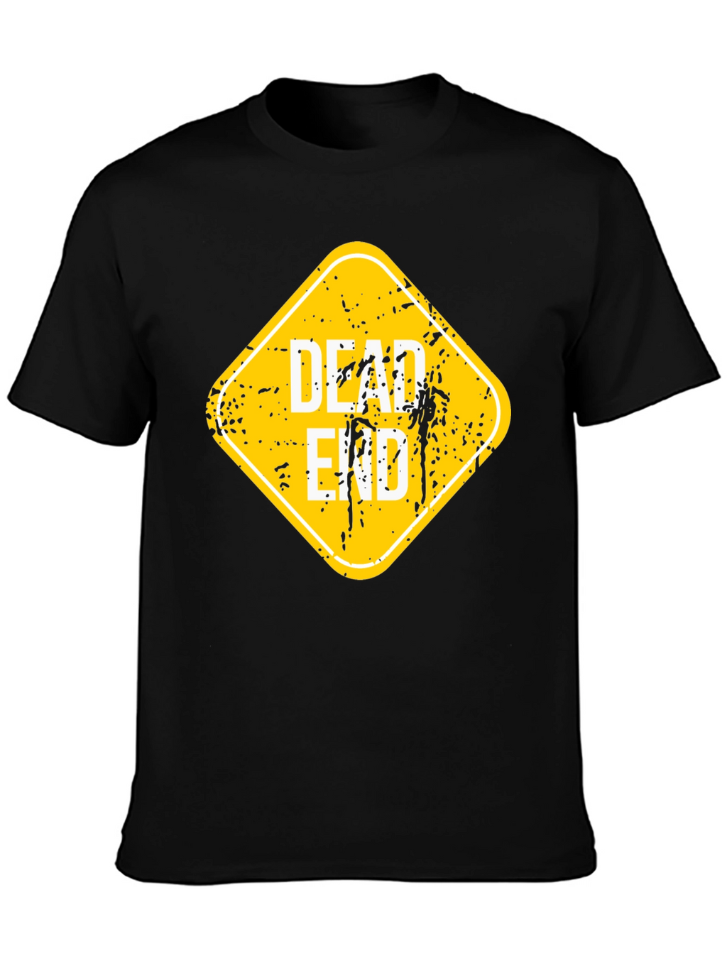 Dead End Sign Graphic T-Shirt - Black Cotton Tee