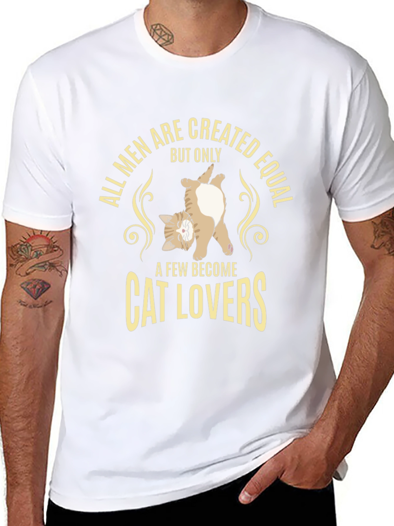 Cat Lover T-Shirt - All Men Are Created Equal