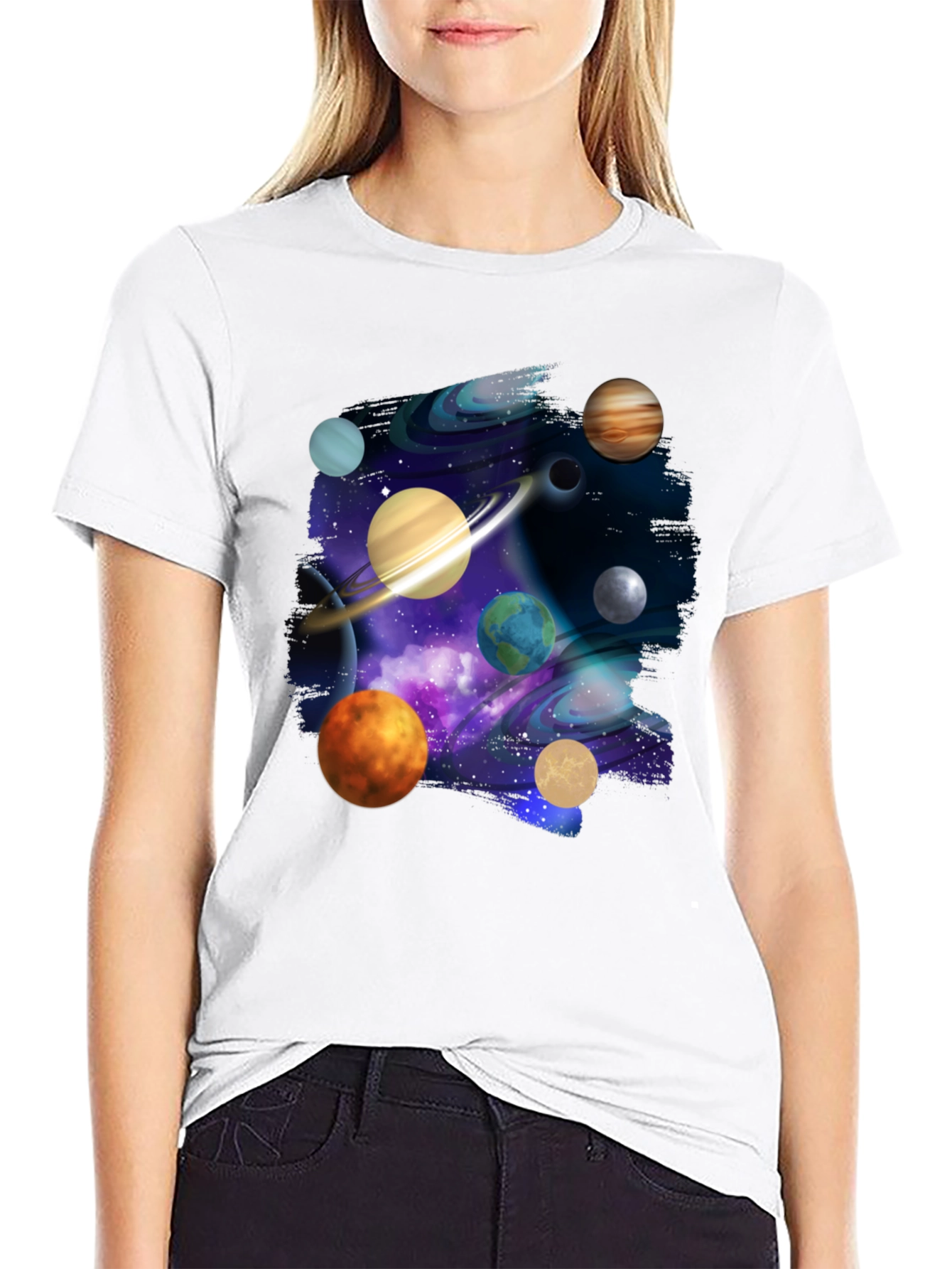 Cosmic Planets Black T-Shirt