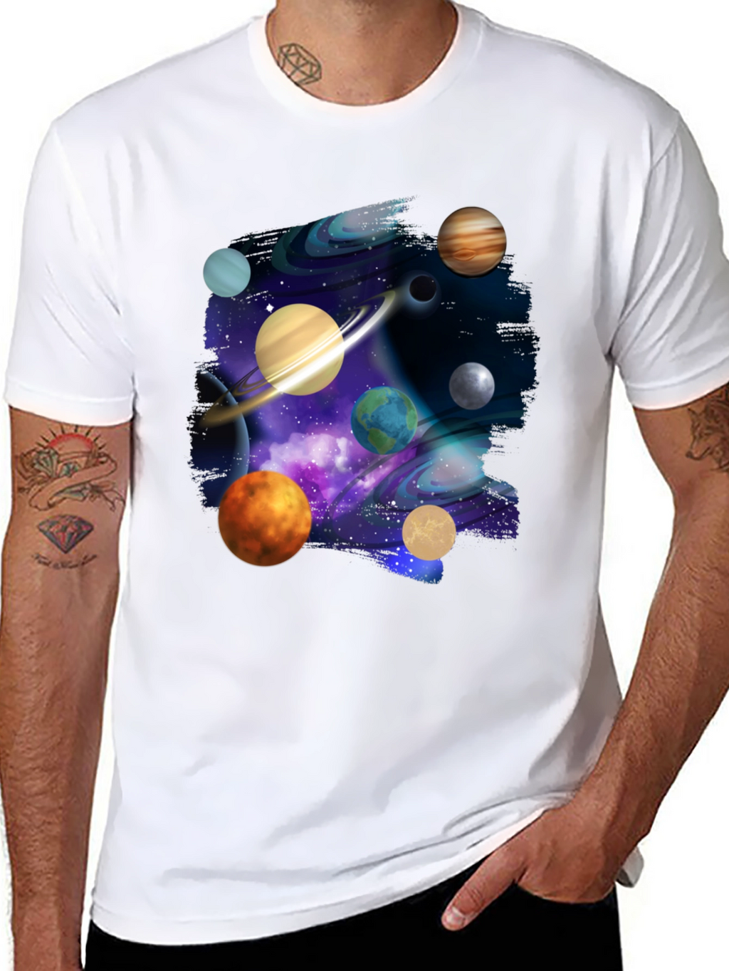 Cosmic Planets Black T-Shirt