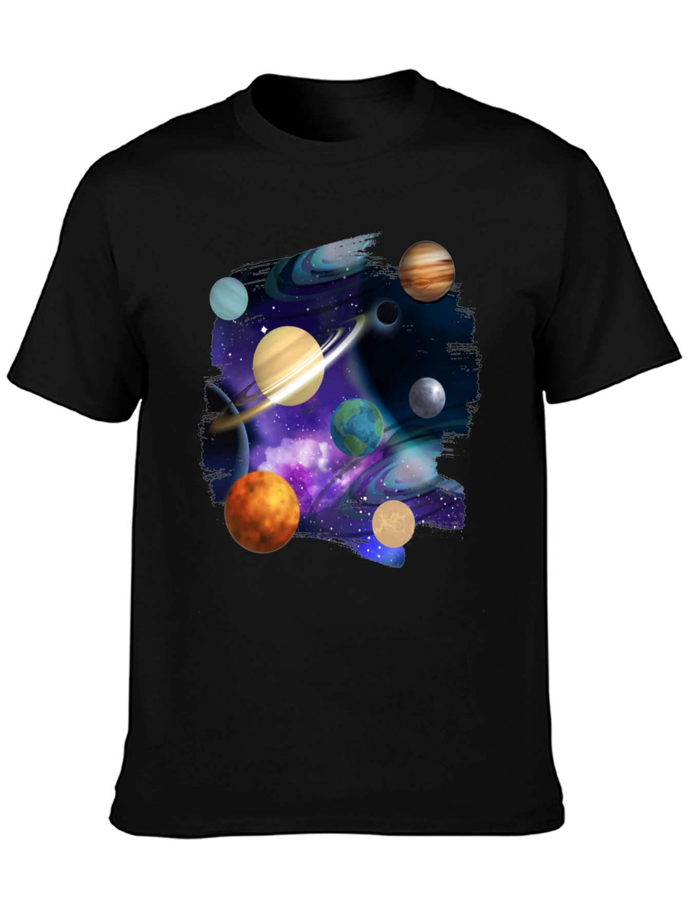 Cosmic Planets Black T-Shirt