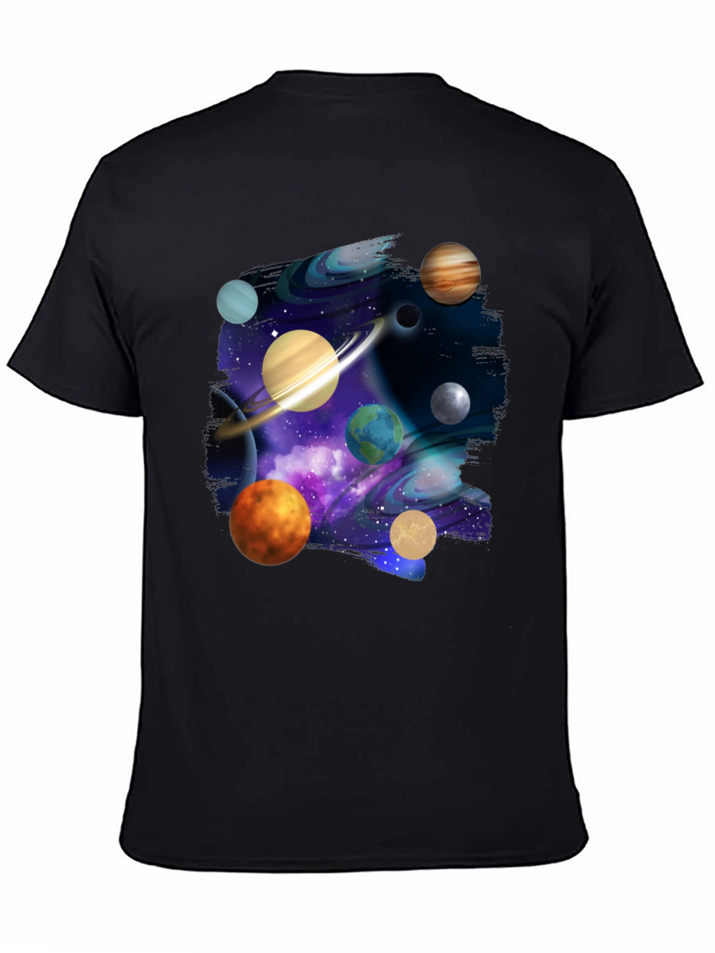 Cosmic Planets Black T-Shirt