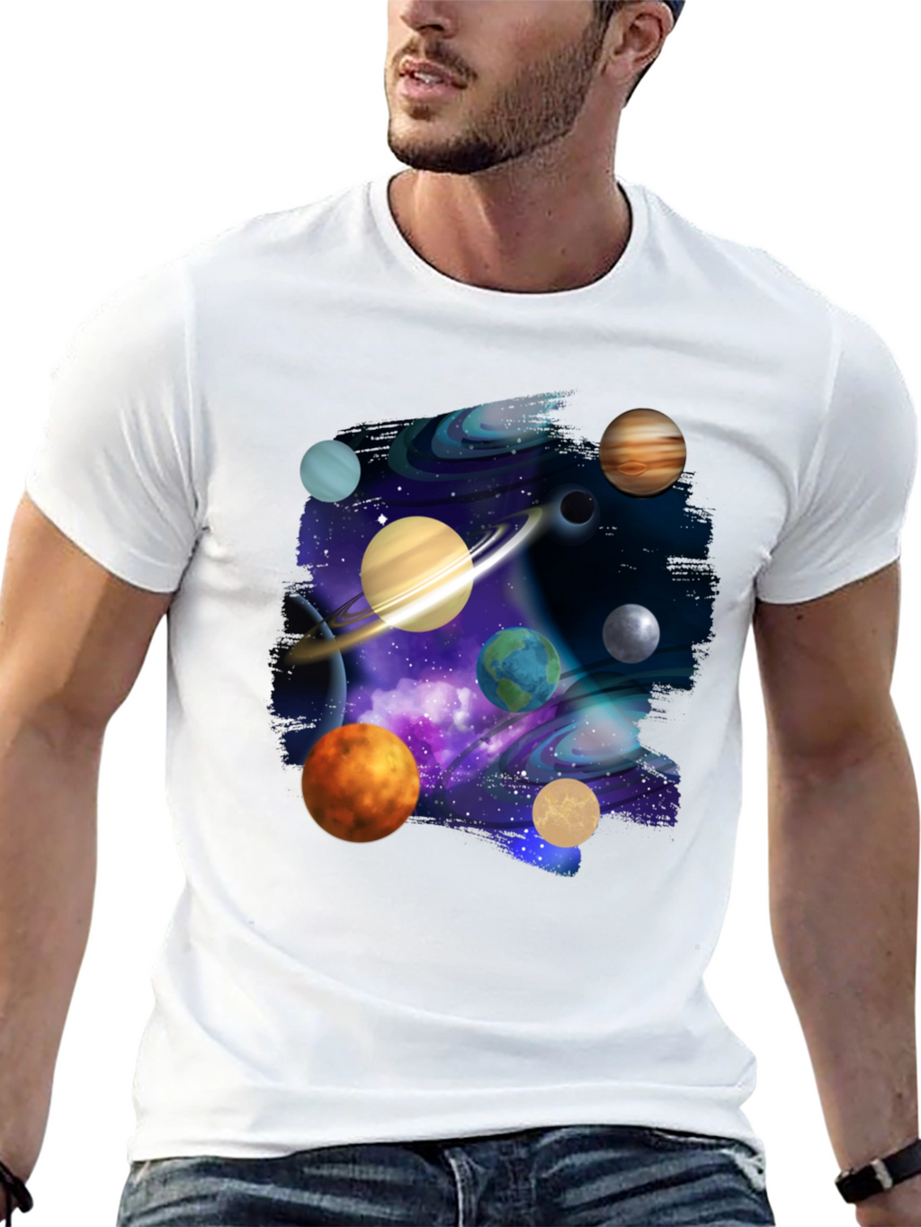 Cosmic Planets Black T-Shirt