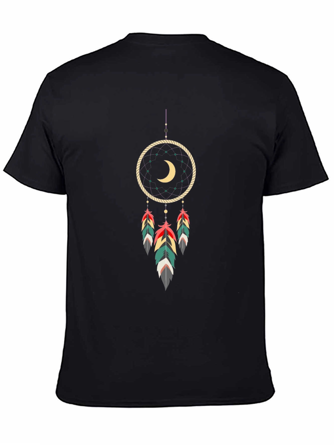 Dreamcatcher Graphic Tee - Black Cotton Blend Shirt