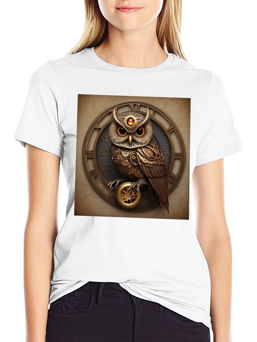 Steampunk Owl Clockwork T-Shirt