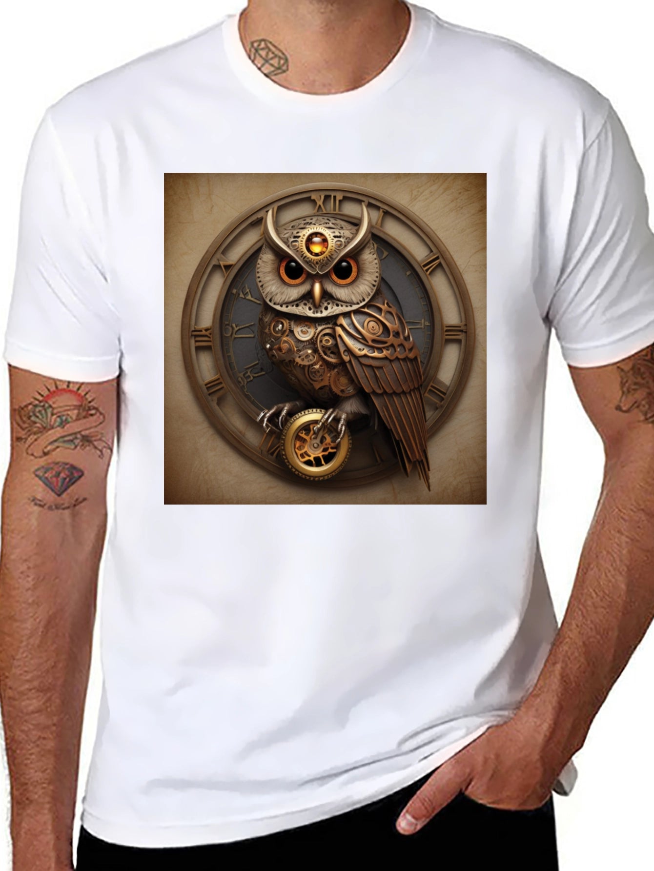 Steampunk Owl Clockwork T-Shirt