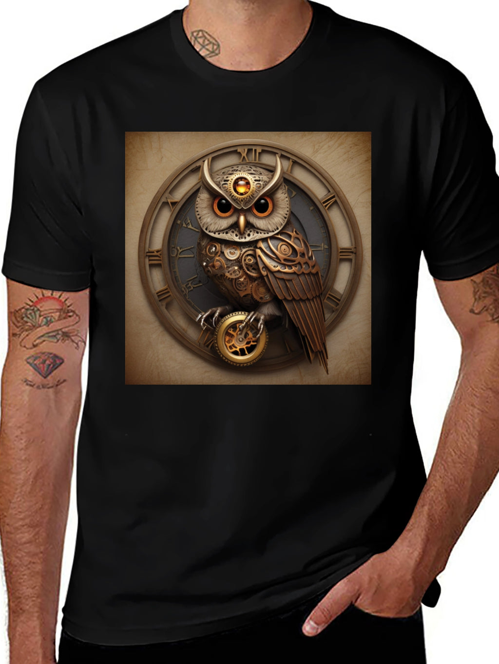 Steampunk Owl Clockwork T-Shirt