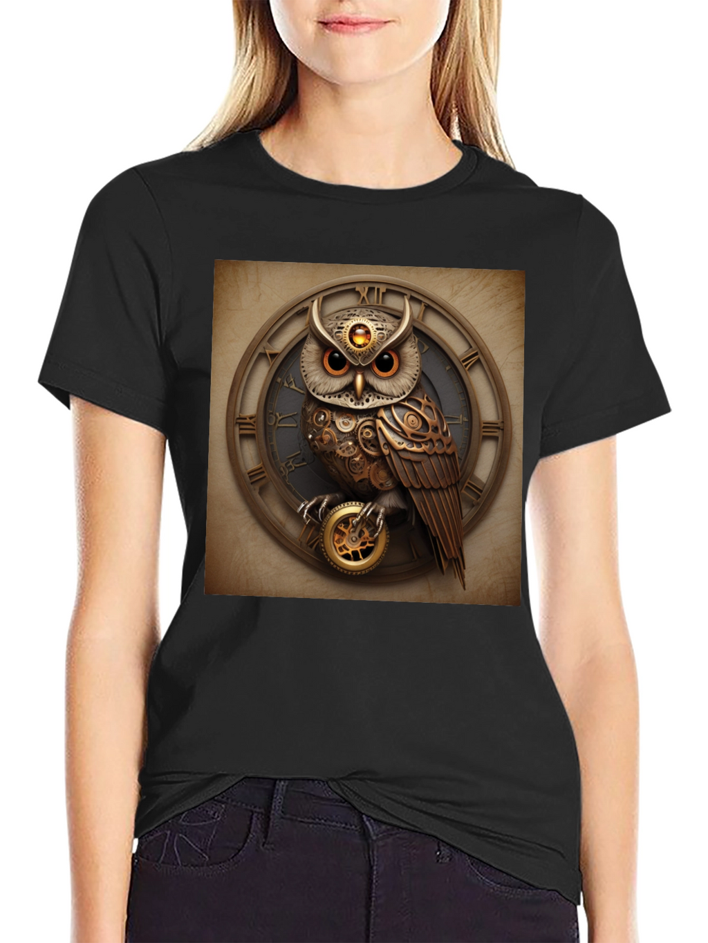 Steampunk Owl Clockwork T-Shirt