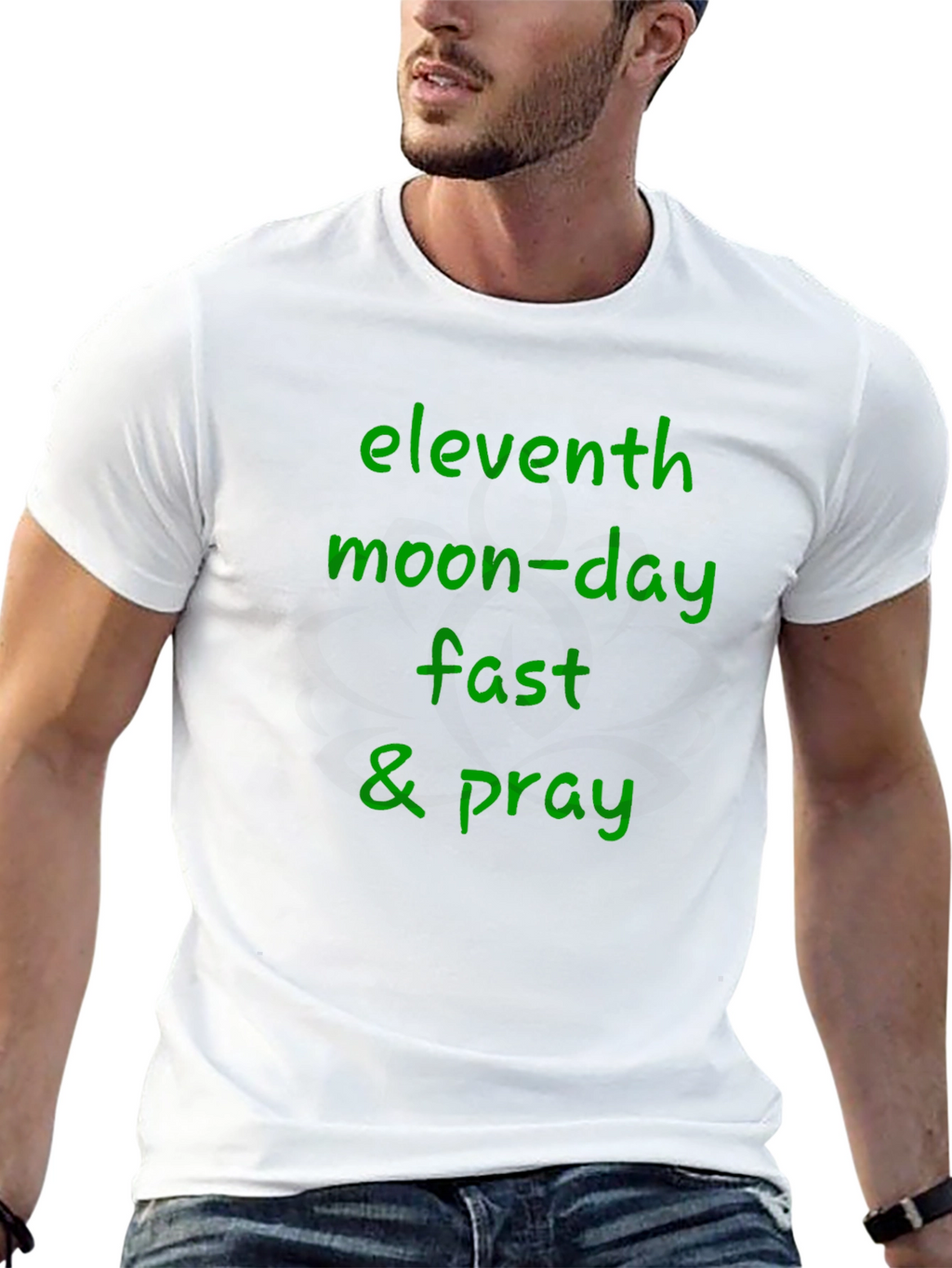 Eleventh Moon-Day Fast & Pray Black T-Shirt