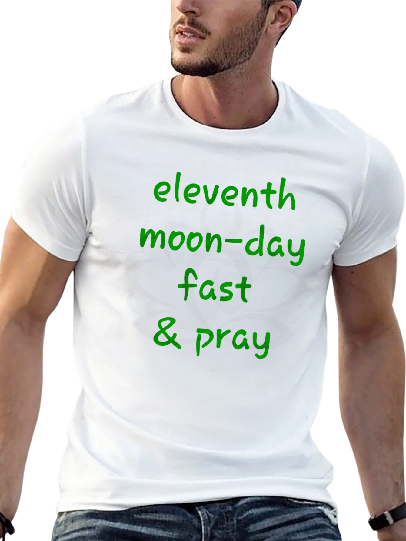 Eleventh Moon-Day Fast & Pray Black T-Shirt