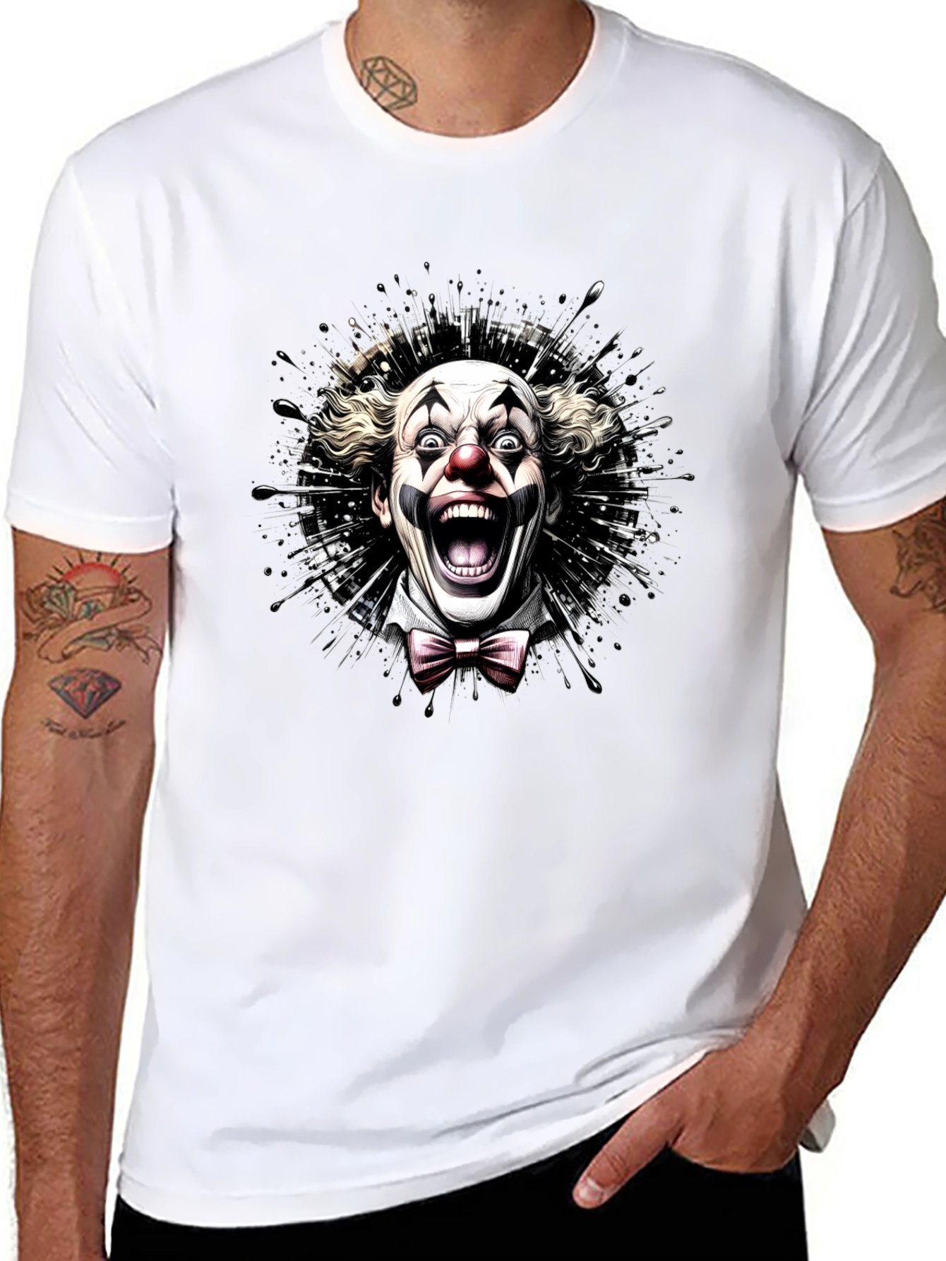 Scary Clown Graphic Tee - Mens Black T-Shirt