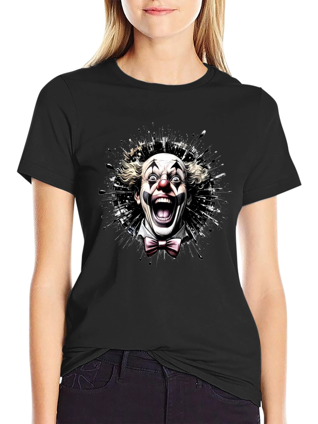 Scary Clown Graphic Tee - Mens Black T-Shirt