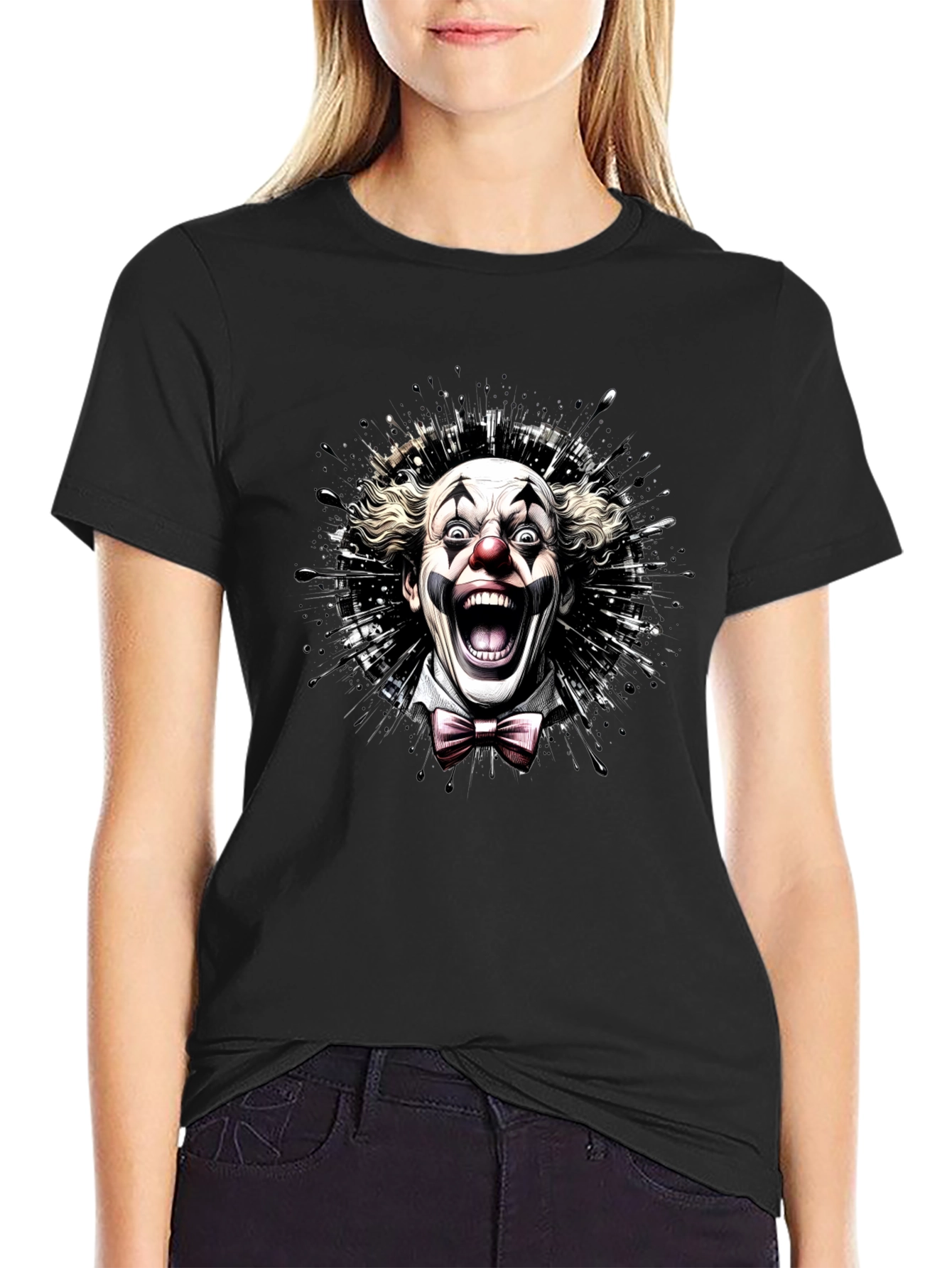 Scary Clown Graphic Tee - Mens Black T-Shirt