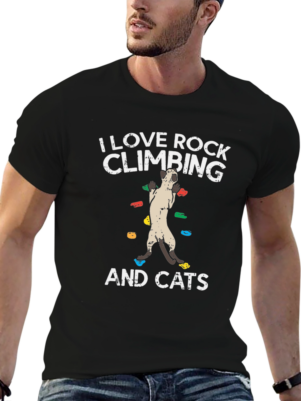 Rock Climbing & Cats Graphic T-Shirt