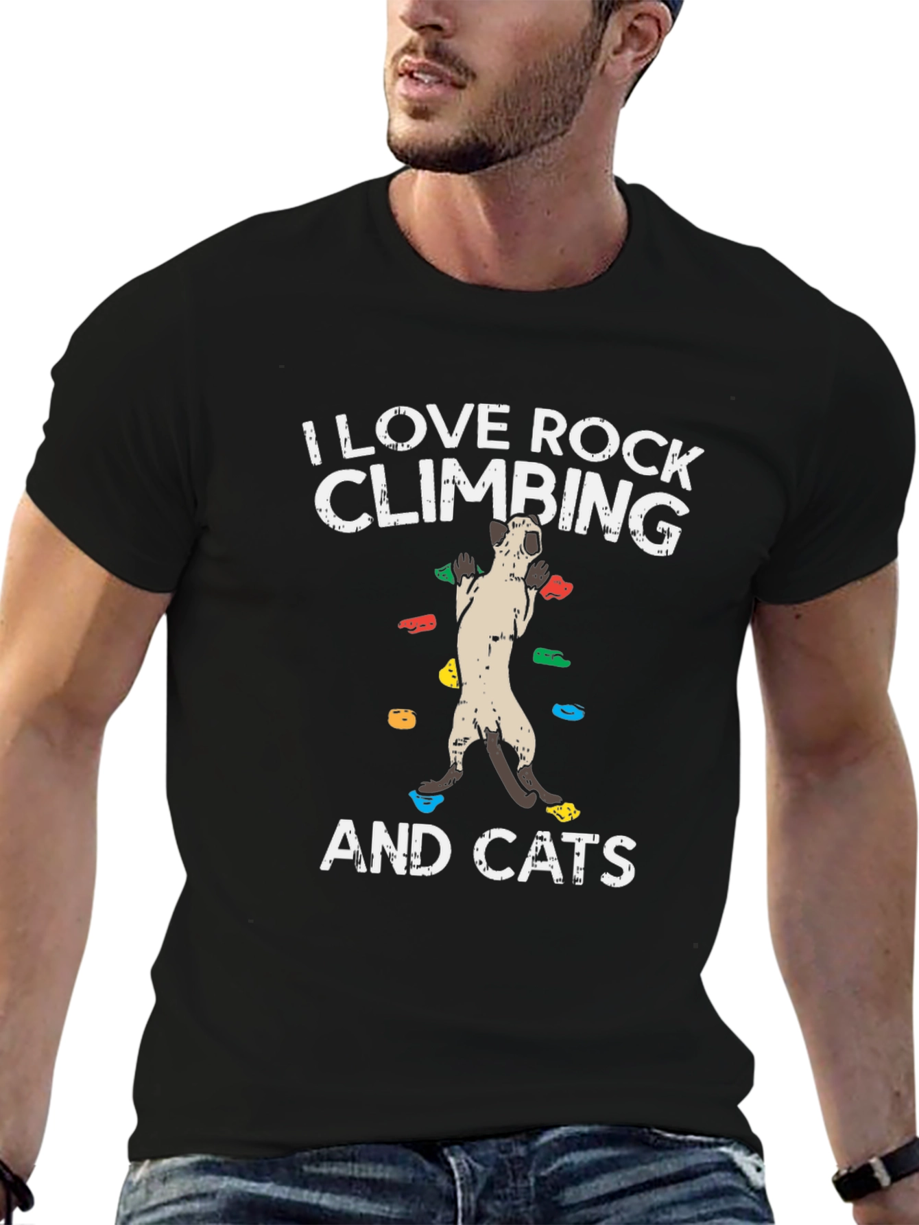 Rock Climbing & Cats Graphic T-Shirt