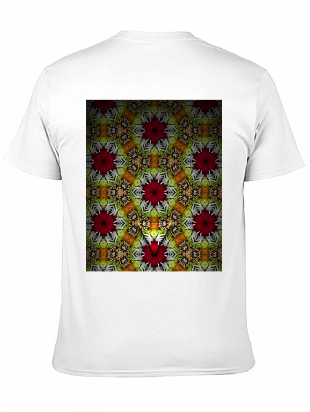 Kaleidoscope Floral Graphic Print Mens Black T-Shirt