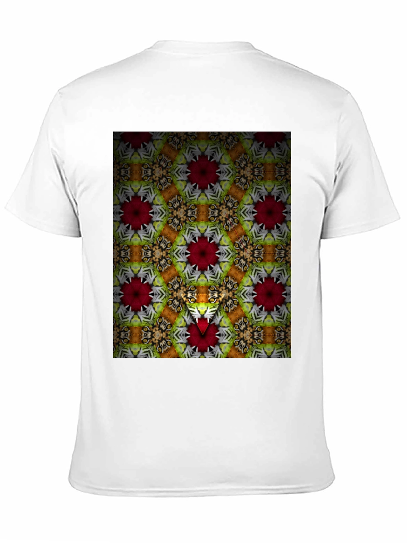 Kaleidoscope Floral Graphic Print Mens Black T-Shirt