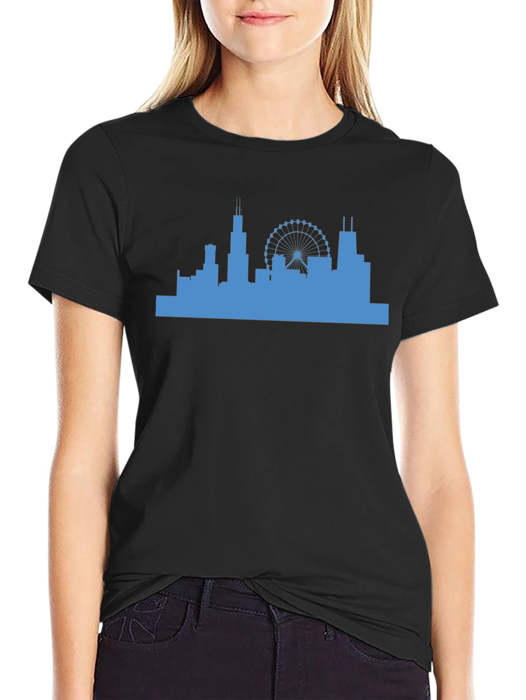 Chicago Skyline Graphic Tee - Mens Black T-Shirt