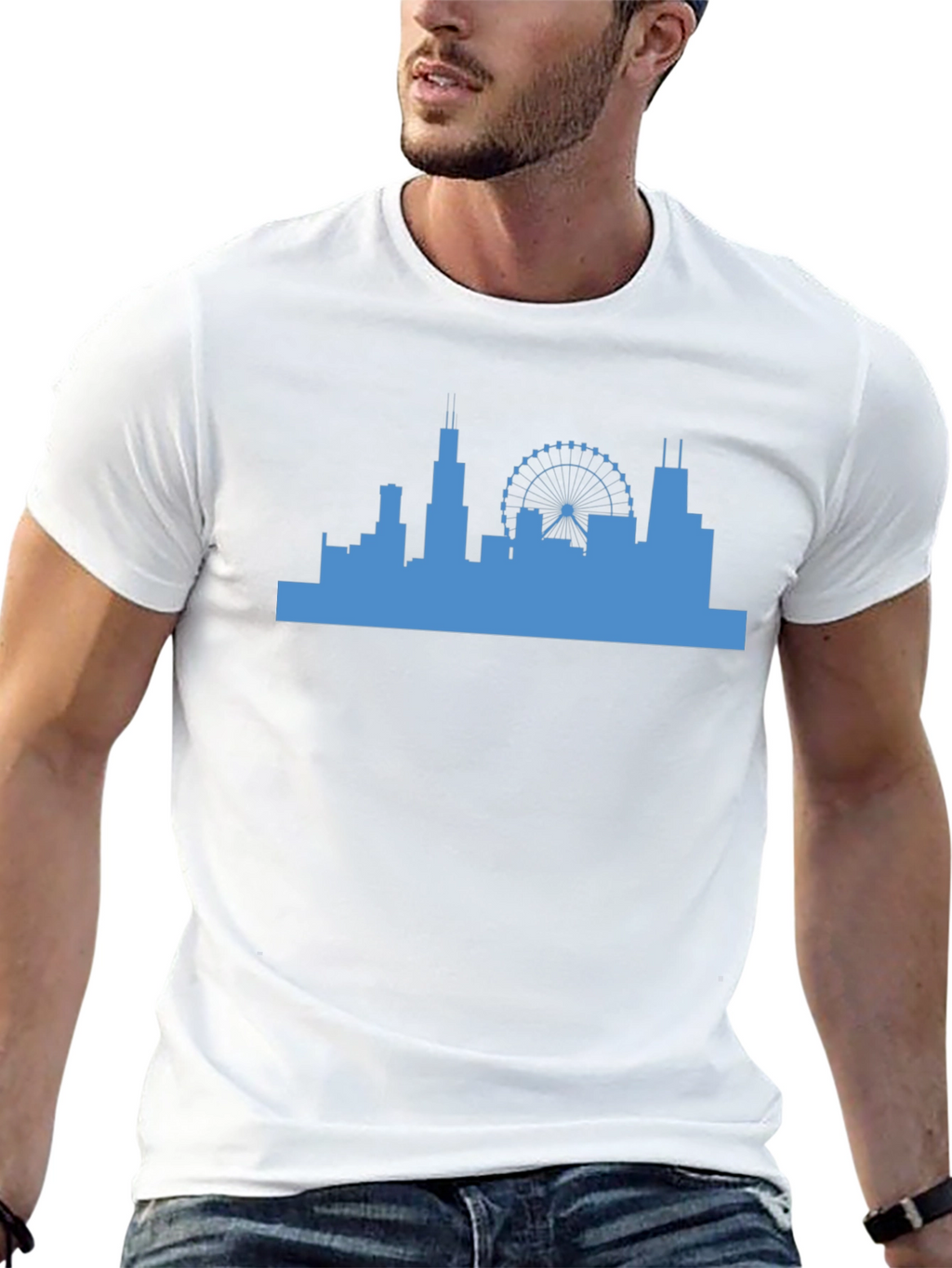 Chicago Skyline Graphic Tee - Mens Black T-Shirt