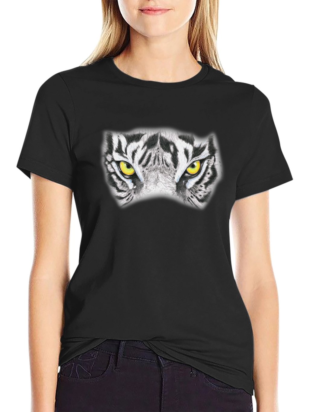 Tiger Eyes Graphic Black T-Shirt