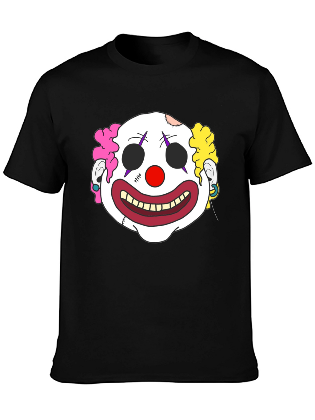 Clown Face Graphic T-Shirt - Mens Black Tee