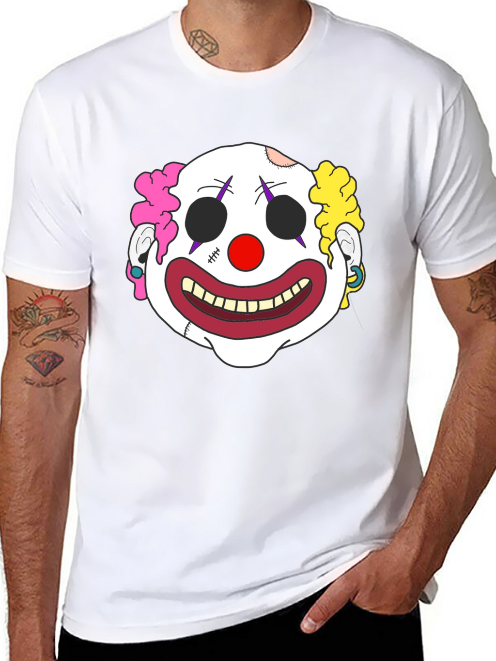 Clown Face Graphic T-Shirt - Mens Black Tee