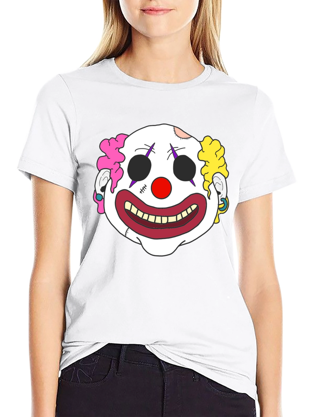 Clown Face Graphic T-Shirt - Mens Black Tee