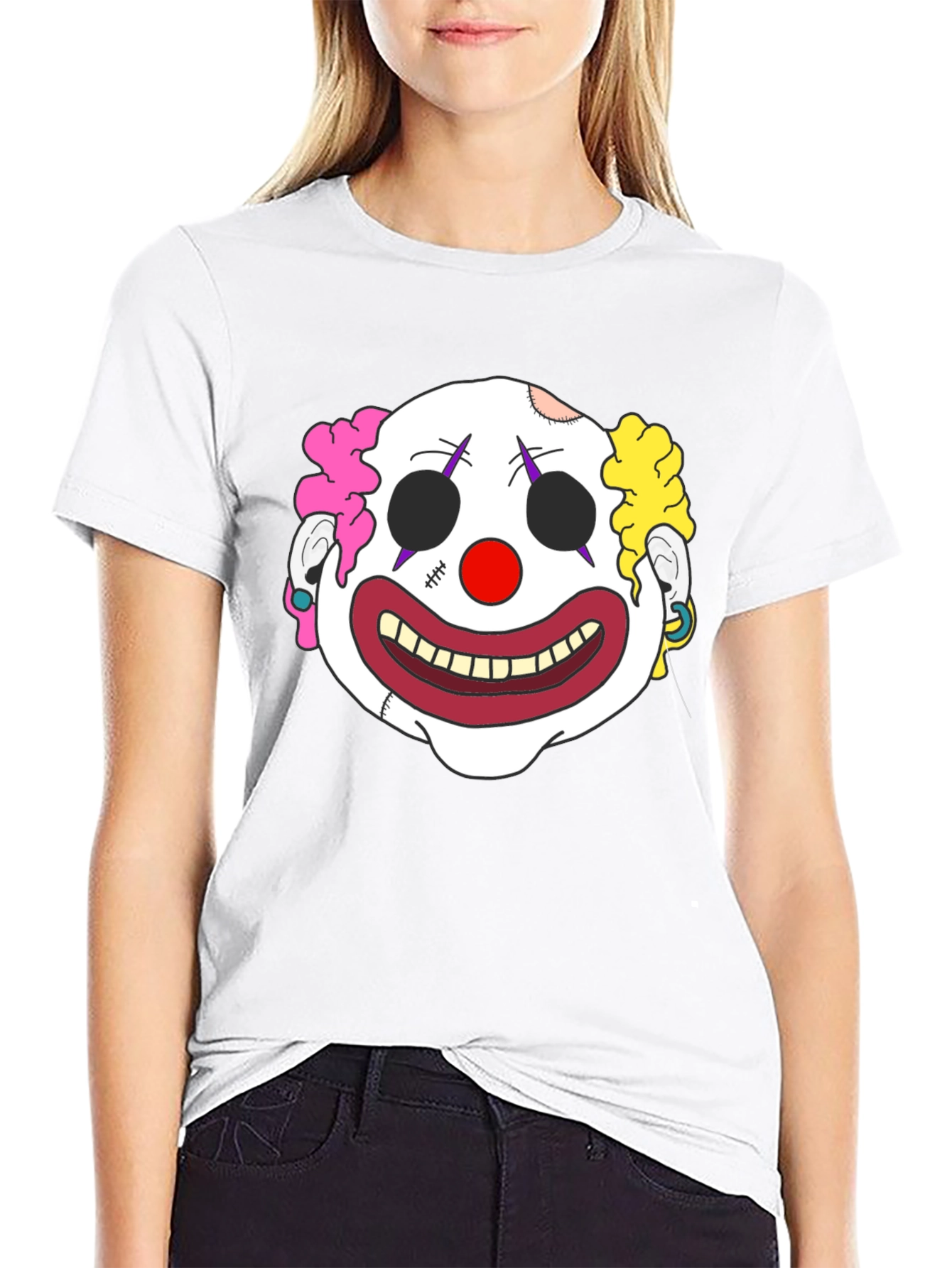 Clown Face Graphic T-Shirt - Mens Black Tee