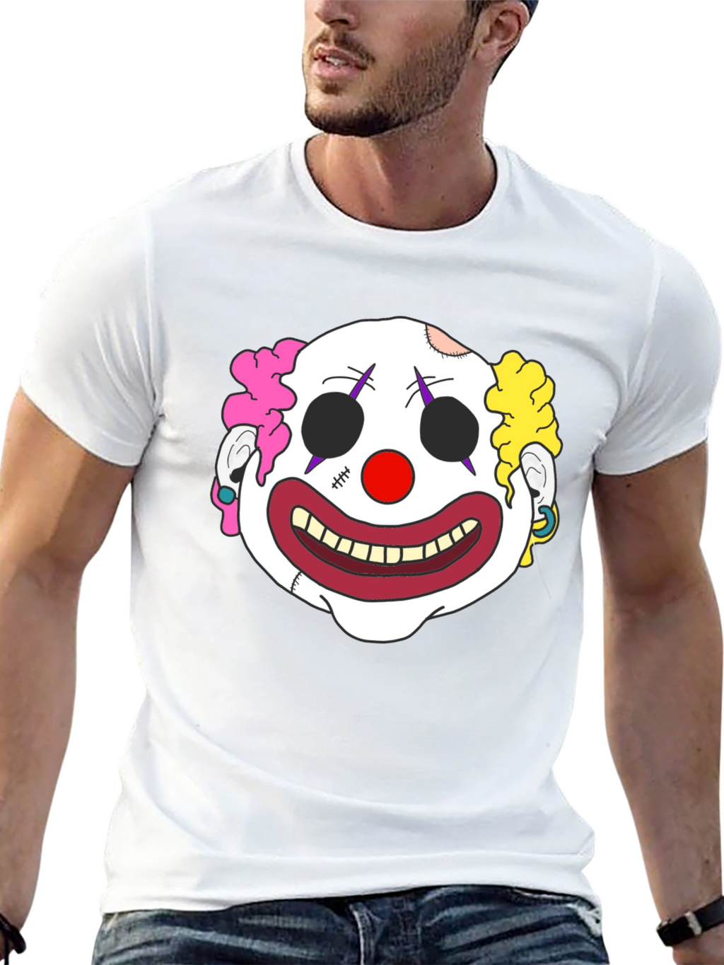 Clown Face Graphic T-Shirt - Mens Black Tee