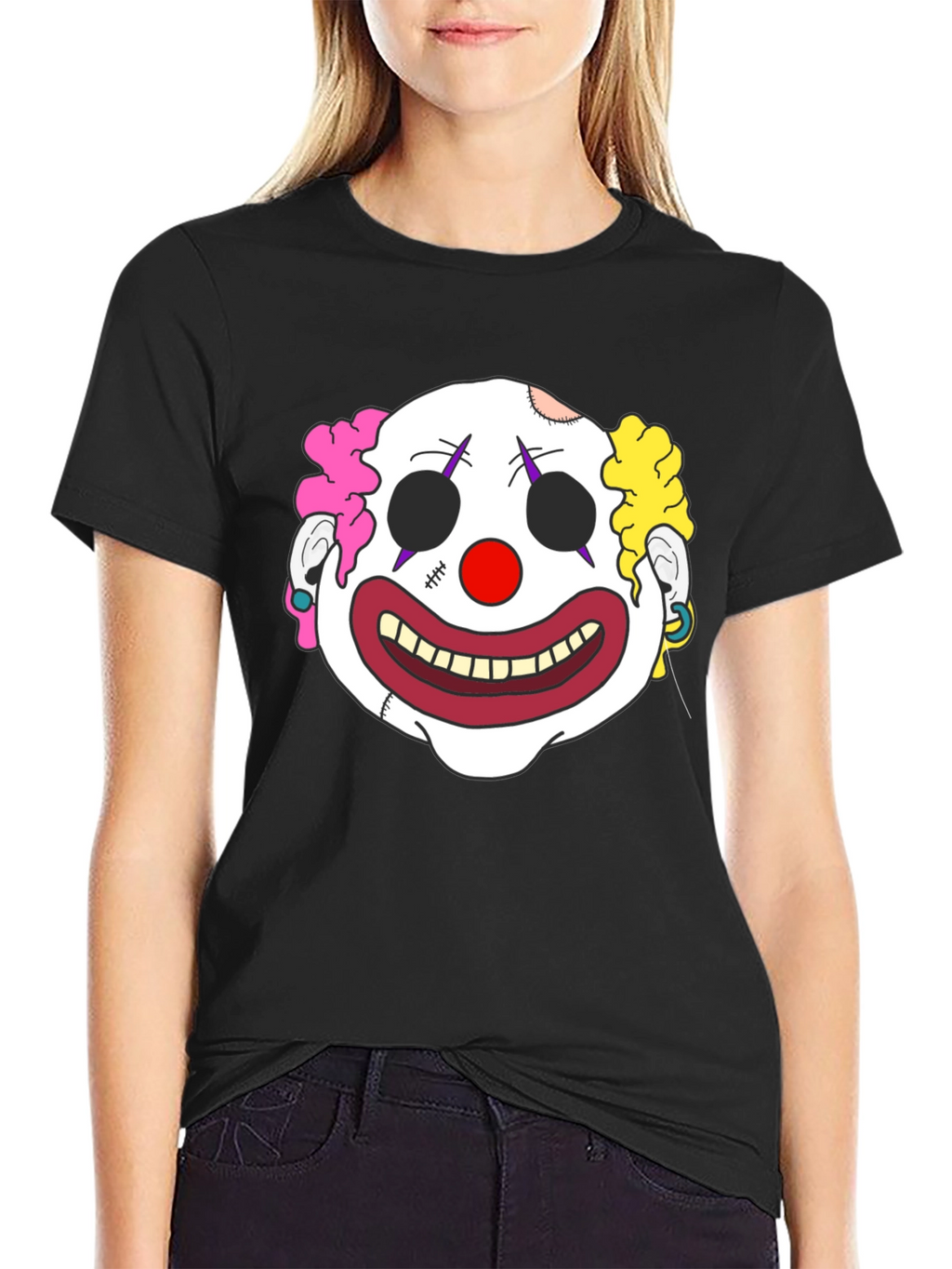 Clown Face Graphic T-Shirt - Mens Black Tee