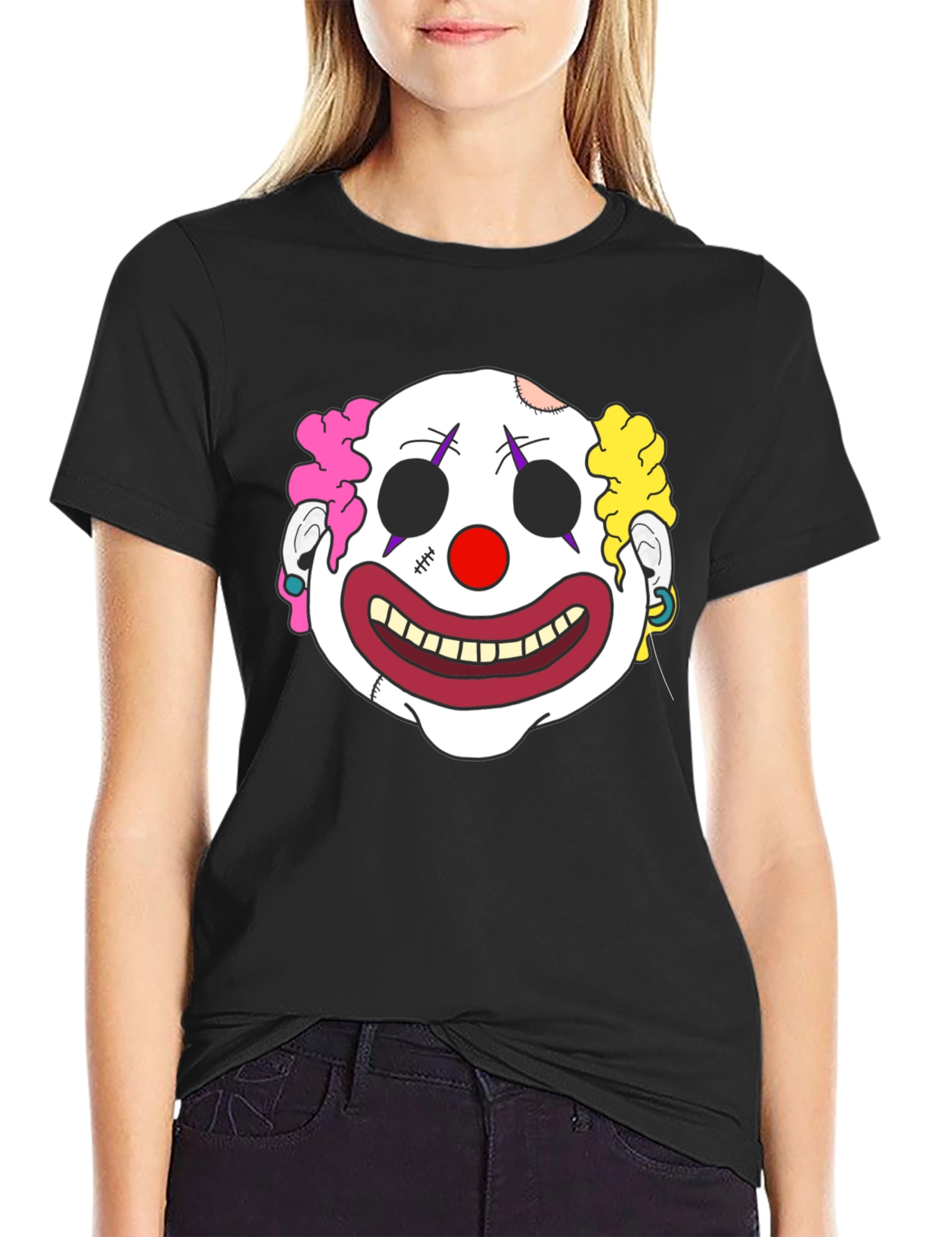 Clown Face Graphic T-Shirt - Mens Black Tee