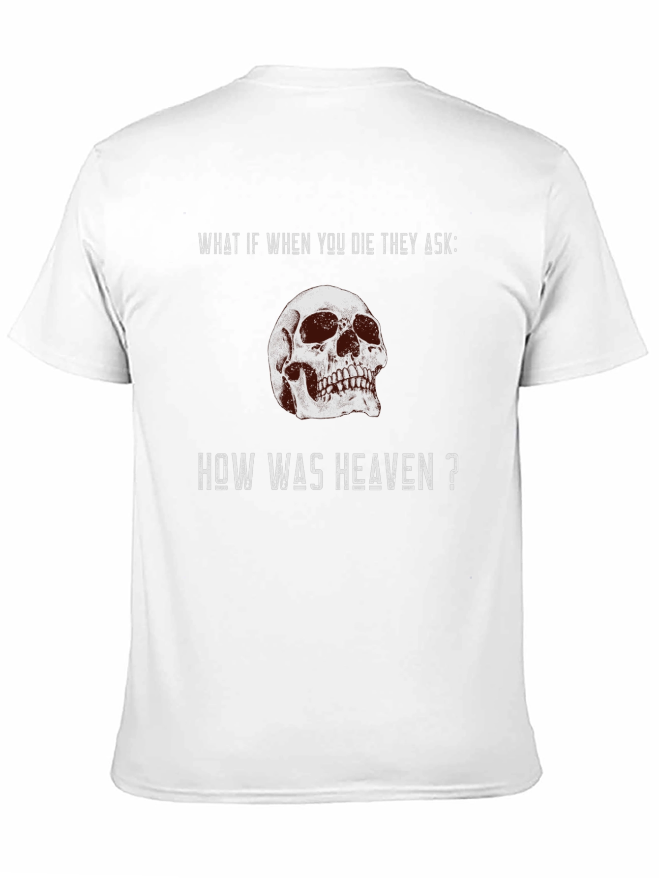 Skull Graphic T-Shirt - Heaven Quote - Black Cotton Tee