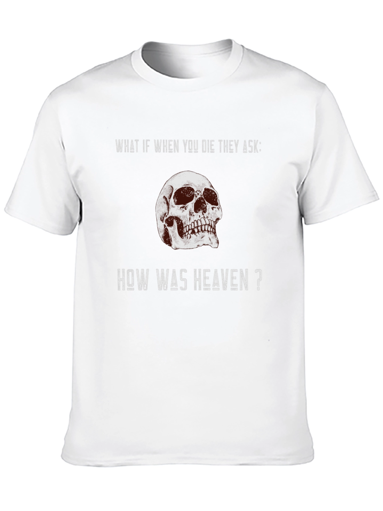Skull Graphic T-Shirt - Heaven Quote - Black Cotton Tee